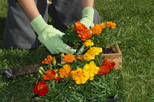 Team of gardeners preparing to start work in a Woolwich garden